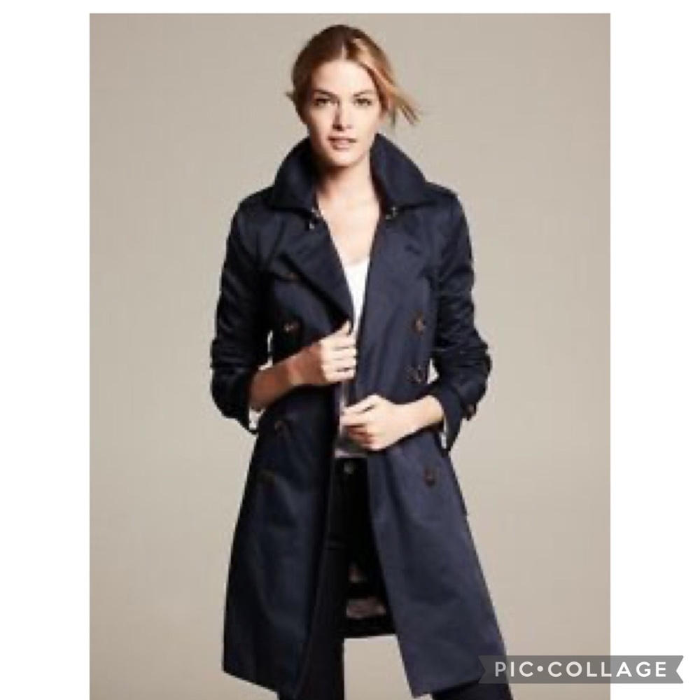 Banana Republic navy trench coat